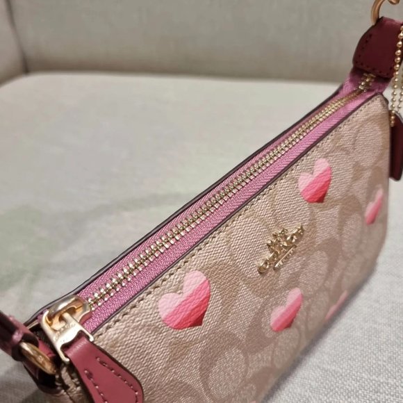 coach Nolita 19 In Signature Canvas With Stripe Heart Print CA796 - Picture 8 of 10